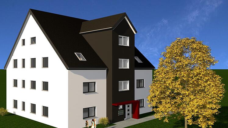 Zwei solcher Häuser entstehen im Hans-Grimm-Weg in Mainleus. Visualisierung: Architekt  Thomas Küfner