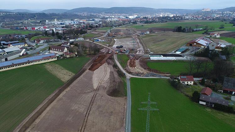 Umgehung Melkendorf - die Baustelle von oben. Luftbild: Ingo Bär