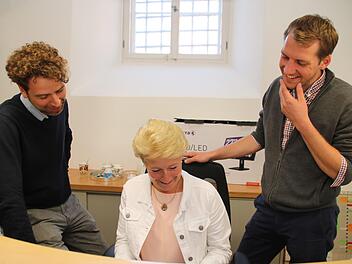 Sie arbeiten ab jetzt zusammen im Schloss (von links) Nicolas Zenzen, Petra Back und Kilian Düring. Thomas Malz