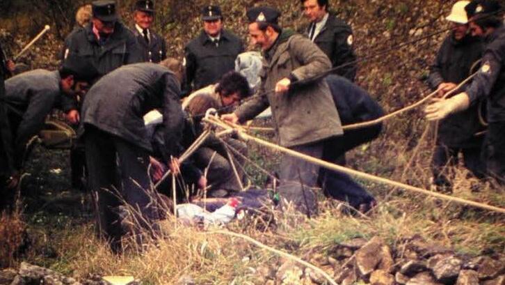 Eine Großübung mit anderen Katastrophenschutzeinheiten fand 1971 im Steinbruch Ramsthal statt. Foto: privat