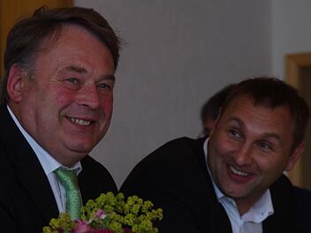 Minister Helmut Brunner (l.) und MdL Jürgen Baumgärtner empfanden das Gespräch in Nurn als "Wohlfühltermin". Foto: Marco Meißner