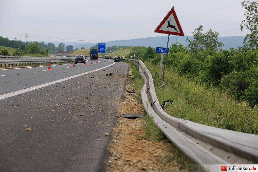 Reifen geplatzt: Unfall auf der A73 bei Ebensfeld