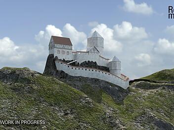 So hat die Stadtsteinacher Burg Nordeck zu Beginn des 16. Jahrhunderts ausgesehen. Die Visualisierung ist noch nicht fertig. Foto: Reunion media
