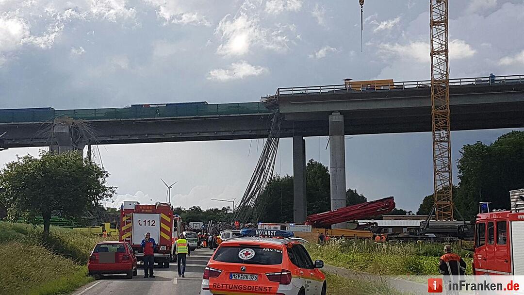 Tödliches Unglück an A7 bei Werneck: Brücke stürzt ein
