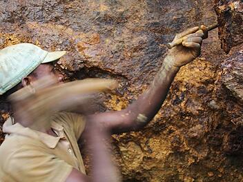 Arbeiter in Mine im Kongo