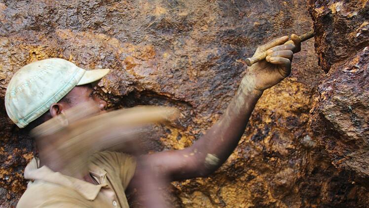 Arbeiter in Mine im Kongo