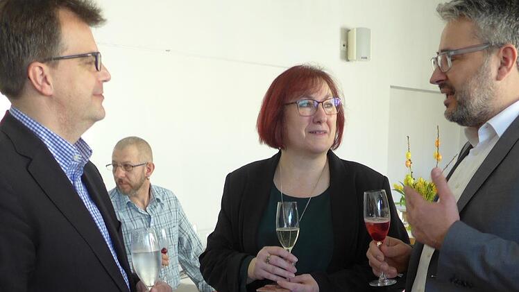 Schirmherr  Lange im Gespräch mit Vertretern der ausrichtenden Organisationen