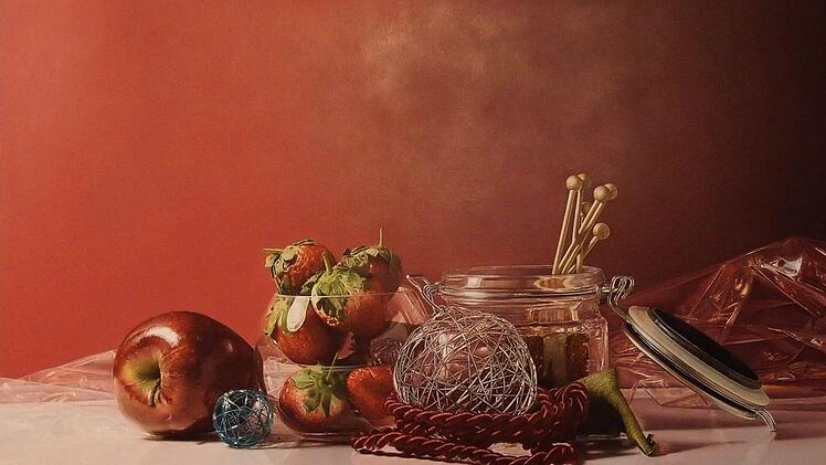 Elke Trötsch: Roter Herbst, 2018, Aquarell, TuscheFoto: Jochen BErger