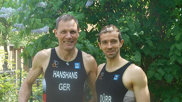 K&auml;mpften um die nationalen Titel im Duathlon: J&uuml;rgen Hanshans (links) und Christian D&uuml;rr.J&uuml;rgen Hanshans
