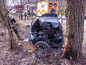 Landkreis Bamberg: Auto kracht gegen Baum - 26-J&auml;hriger in "kritischem Zustand"