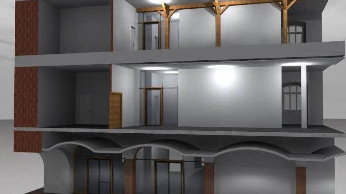 Die Visualisierung zeigt den Rathausdurchgang sowie das erste und zweite Obergeschoss. Foto: Heßdörfer Seifert Architekten