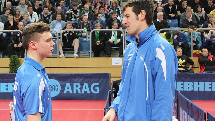 Marius Zaus im Gespräch mit seinem Trainer.