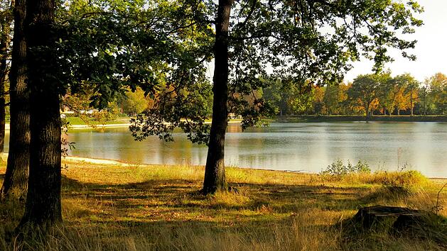 Polizeibeamte bergen am 3. Juli 2025 die Leiche eines vermissten 74-J&auml;hrigen aus dem Auensee in Kissing bei Augsburg.