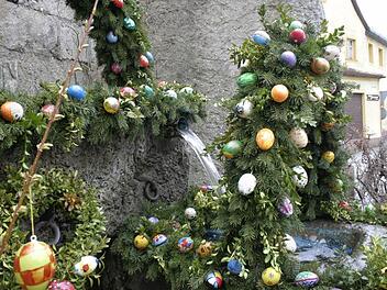 Die Viehtröge am Osterbrunnen.