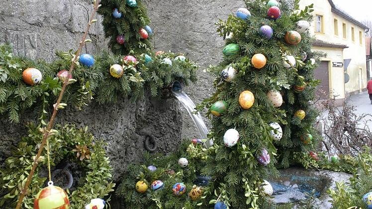 Die Viehtröge am Osterbrunnen.