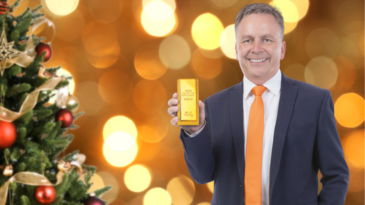 Goldbarren als Weihnachtsgeschenk