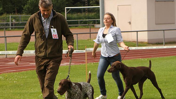 Wolfgang Nieschlag aus Steinsfeld mit "Titan vom Nonnenhaus" und dahinter "Arco vom Herrngarten" von Simona Jifcu aus Speichersdorf.