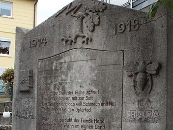 Das Denkmal in der Unteren Sandstraße bedauert den Kriegsausgang, gleichzeitig findet sich  zwischen den Zeilen ein Anklang an die Dolchstoßlegende. Markus Häggberg