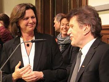 Bayerns Wirtschaftministerin Ilse Aigner und der Coburger IHK-Präsident Friedrich Herdan.