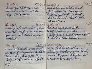 Dieses Tagebuch aus dem Jahr 1979 gehörte einem damals elf Jahre alten Jungen. Er hielt fest, was ihn bewegte: Stall ausmisten, Schule, Fußball, dass der Papa am Donnerstag Jagdhorn geübt hat - und dass es am Montag noch drei Wochen bis zur Beichte waren. Foto: Susanne Will
