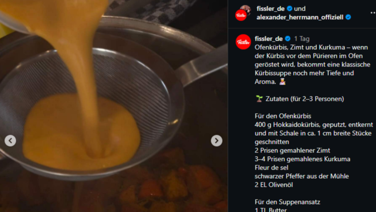 Alexander Herrman mit Trick f&uuml;r K&uuml;rbissuppe: "Geschmack pur"