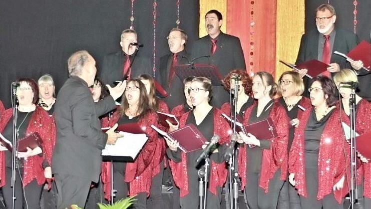 Der Chor "Praising People" bei seinem Auftritt in der Frauengrundhalle in Ebern. Foto: Helmut Will