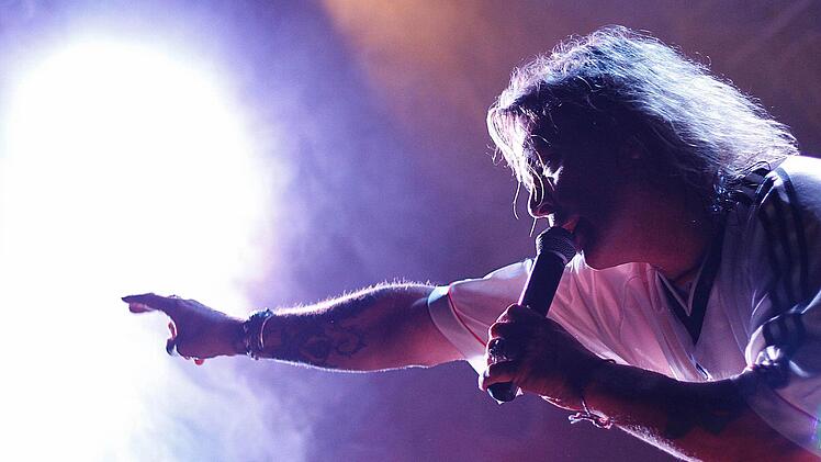 David Reece von der Band Ez Livin beim Festival "Rock am Hafen" in Haßfurt. Fotos: René Ruprecht