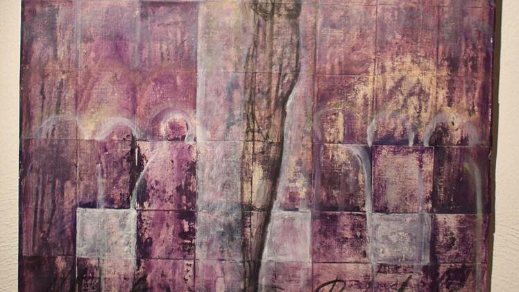 Das Lieblingswerk des Künstlers: "Christus am Bahnhof" (Nr. 1 der Ausstellung)