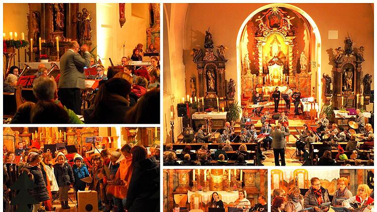 Das traditionelle Adventskonzert der Musikvereinigung Machtilshausen bot viele Höhepunkte. Fotos und Collage: Astrid Zier