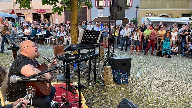 Andreas Kümmert begeisterte mit seiner Stimme und seinem Gitarrensound die Zuhörer am Münnerstädter Anger. Foto: Heike Beudert