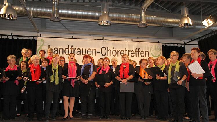 Chöretreffen Landfrauen: Der Landfrauenchor des Landkreises Forchheim bei der musikalischen Begrüßung   Mathias Erlwein