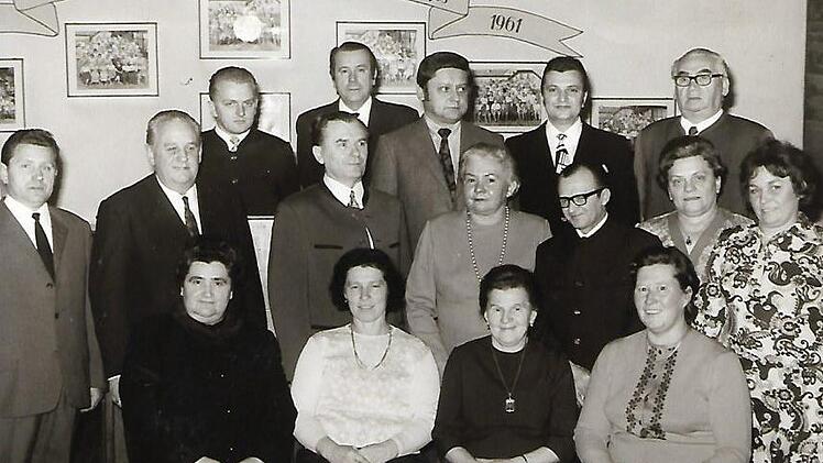 Jubilare von Edelstein im Jahre 1961. Repro: Gerd Fleischmann