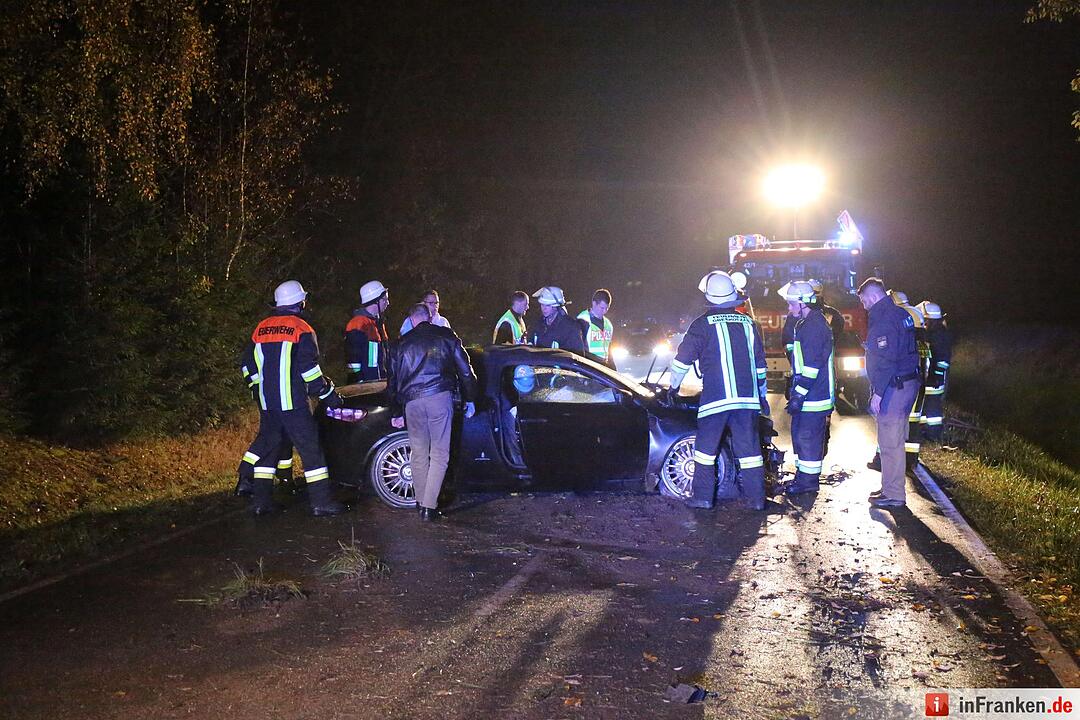 Alfa schleudert im Kreis Hof gegen Bäume