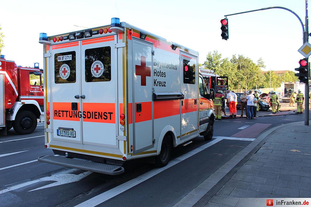 Frontalcrash zweier Pkw im Kreuzungsbereich - Beide Fahrerinnen schwer verletzt