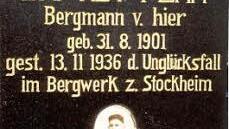 Ein schlichter Grabstein erinnerte bis vor einigen Jahren auf dem Neukenrother Friedhof an das tragische Unglück des Bergmannes Baptist Fehn im Jahre 1936. Foto: gf