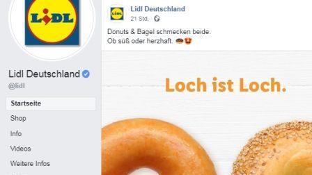 Durch den aktuellen Werbeslogan "Loch ist Loch" ist ein wahrer Shitstorm über den Discounter Lidl hereingebrochen. Foto: Screenshot Facebook