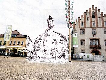 Konrad Albert liefert die fantasievollste Zeichnung: Ein Bocksbeutel-Haus. Foto: Repro