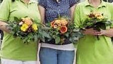 Altenpflegerinnen: Nicole Reuß, Luisa Wehner und Kirsten Röder-Hümmler  Foto: Seniorenheim Saaleufer