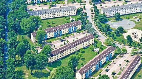 Blick auf die "Flynn Housing Area" auf dem Konversionsgelände. Dort entsteht nun eine Gemeinschaftsunterkunft. Foto: R. Rinklef
