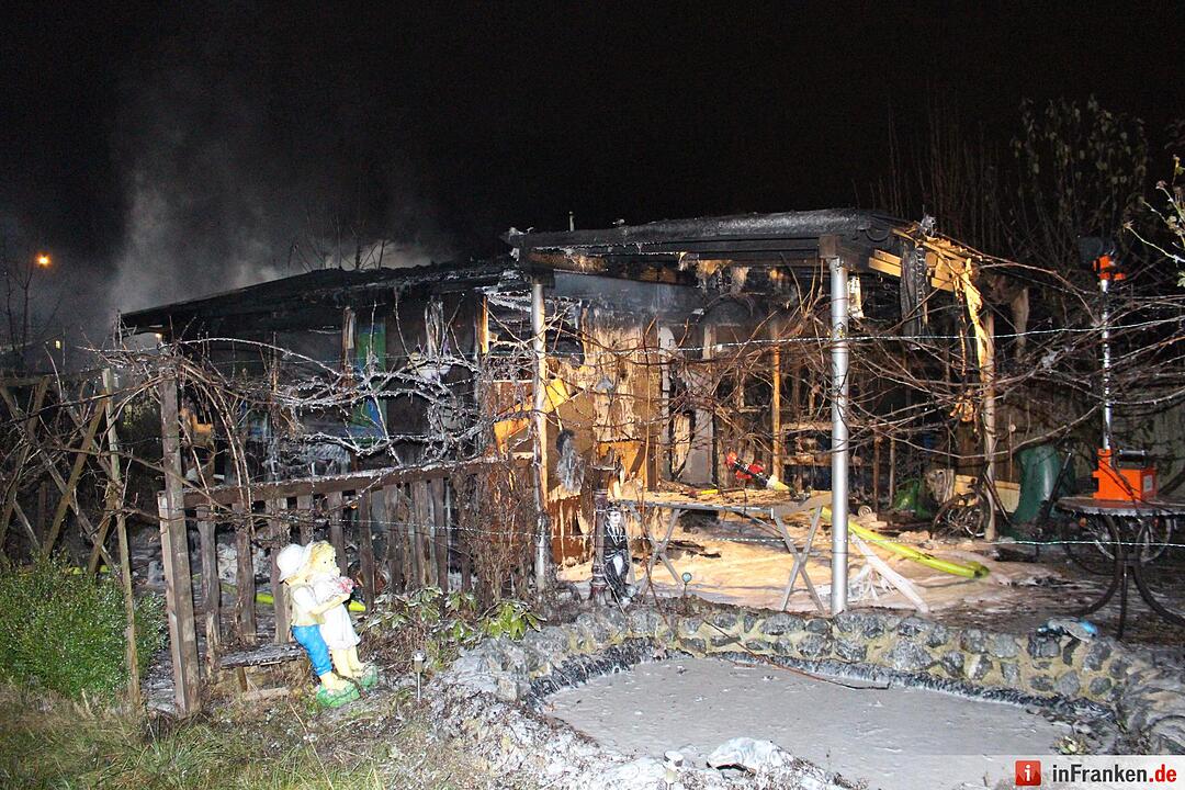 Zwei Gartenhäuser brennen in Bayreuth nieder
