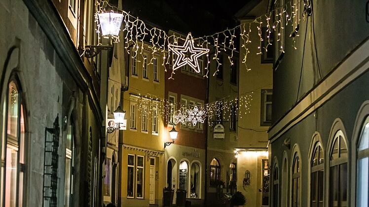 Stimmungsvolle Adventsbeleuchtung in Coburg: Kleine JohannisgasseFoto: Jochen Berger
