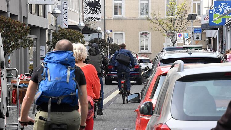 Radfahrer in der Innenstadt