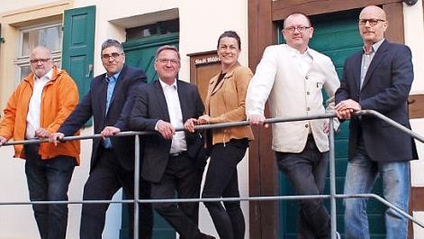 Der Vorstand des B&uuml;rgerblocks/Freie W&auml;hler Hallstadt: Von links Zweiter Vorsitzender Herbert Diller, Vorsitzender Joachim Nehr, Schriftf&uuml;hrer Ludwig Wolf, Beisitzerin Claudia B&uuml;ttner, Kassierer Stefan Weigel und Beisitzer Roland Zoeke Foto: privat