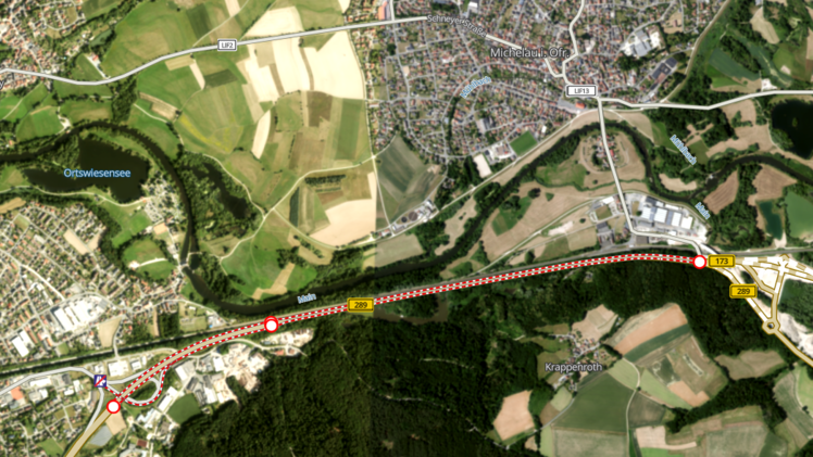 B173: Sanierung der Ortsumfahrung Lichtenfels - Wechsel auf den letzten Bauabschnitt
