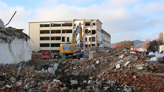 Abrissbagger machen die einstigen Dressin-Industriegebäude platt. Foto: Alexander Hartmann