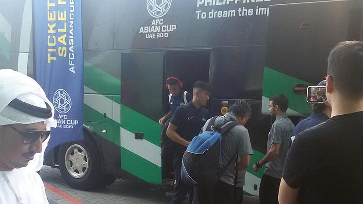 Ankunft der philippinischen Nationalmannschaft in Dubai. Foto: privat