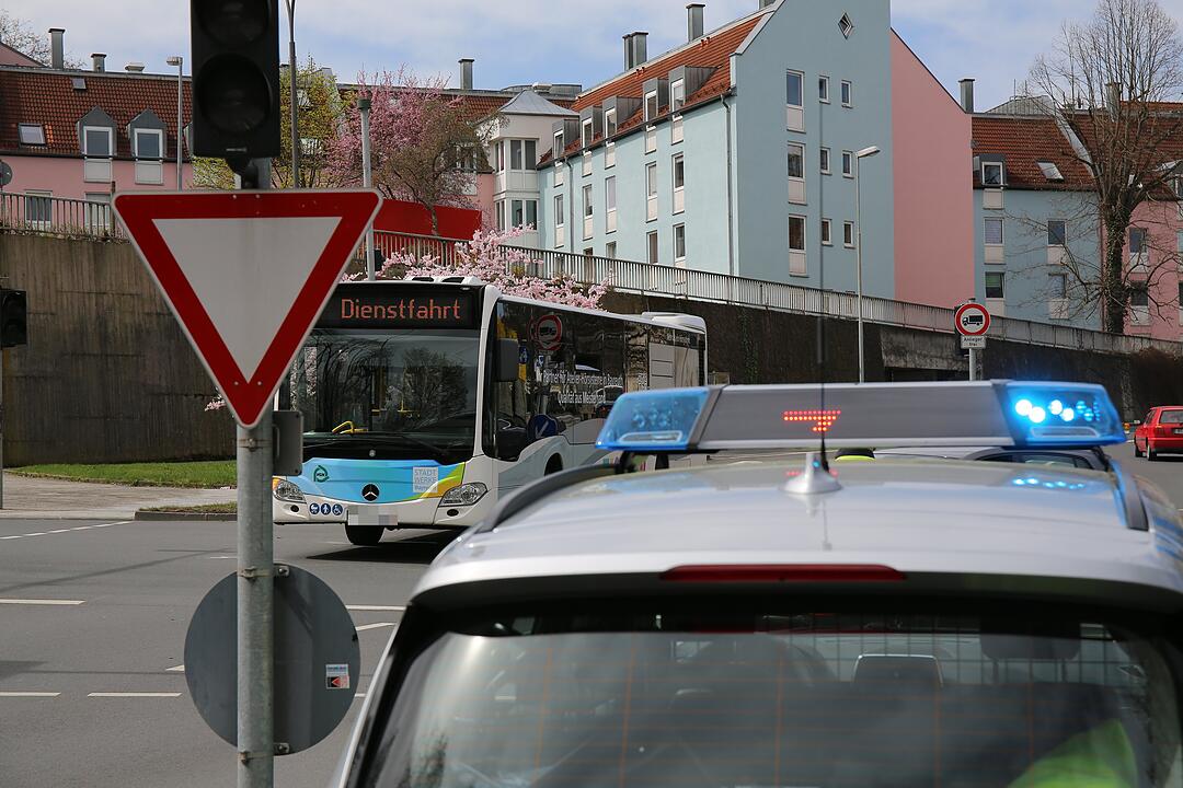 Unfall mit Stadtbus in Bayreuth