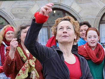 Vor einem Jahr setzten die Initiatoren von "One Billion Rising" ein Zeichen weltweiter Solidarität auf dem Forchheimer Rathausplatz. Foto: J. Hofbauer