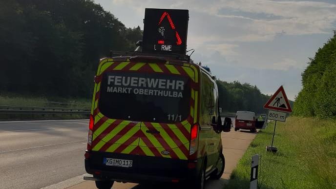 Und schon ging es los zum ersten Einsatz auf der A7.