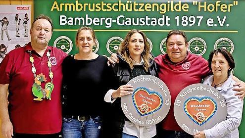 „Göger-König“ Frank Stärk, Sabine Hofmann, Caroline Küffner, Winfried Schatz und Ute Grasser (v. l.). Es fehlt Josephine Mackert.